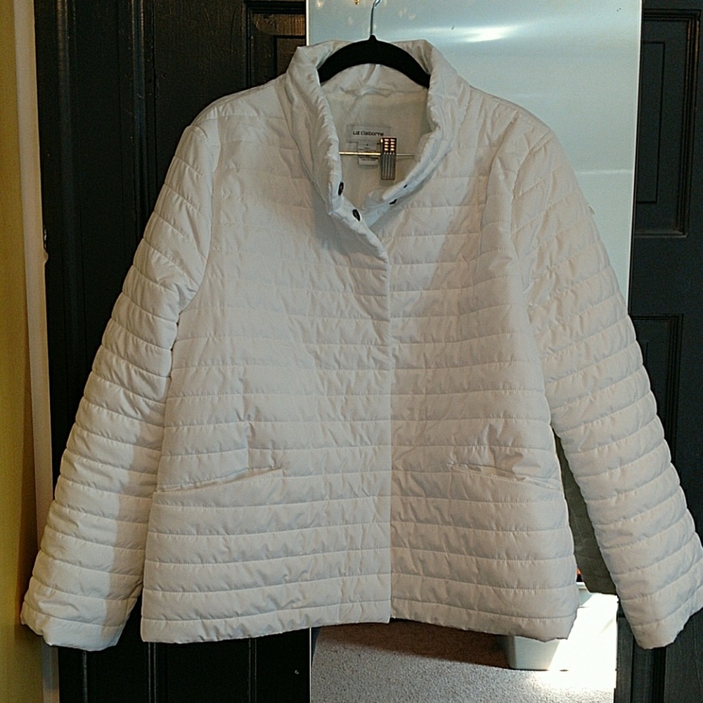 Liz Claiborne s L white puffy coat